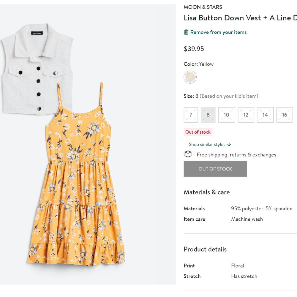 NWT Lisa Button Down Vest + A Line Dress Set